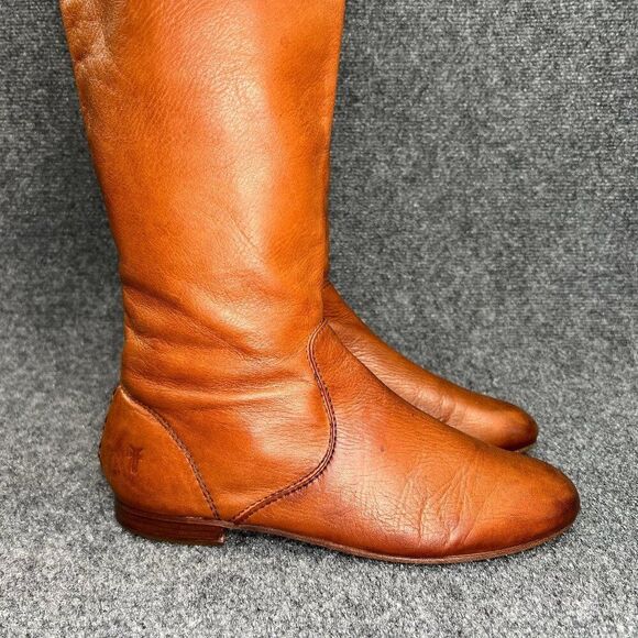 Frye Jillian Pull On Boots Women's Size 9 Brown Leather Inside Zip Tall Riding - Picture 2 of 16